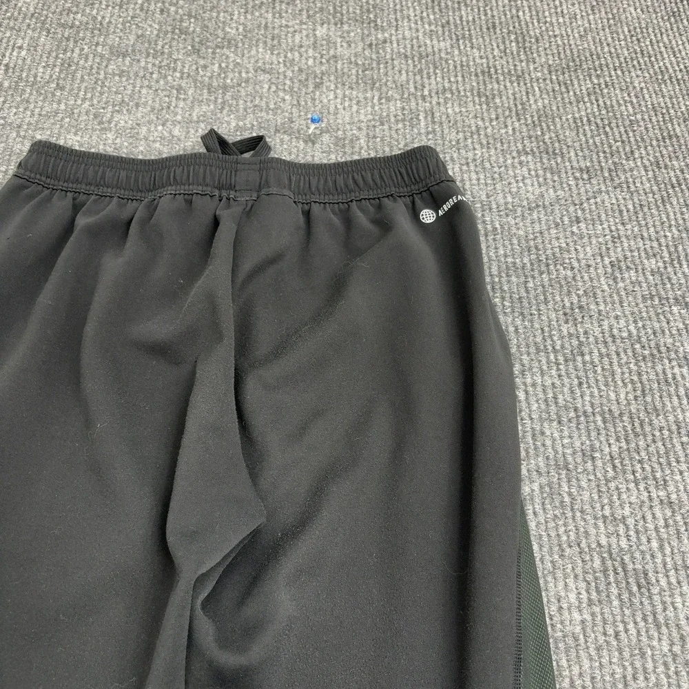 Adidas Pants Boys L Black Polyester Aeroready Ankle Zip Soccer Track Pants